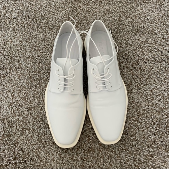 Jil sander white leather derby shoes loafers - Picture 1 of 4